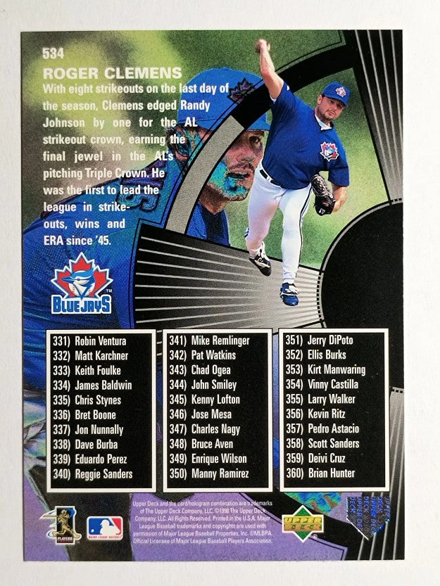 1998 Upper Deck #534 Roger Clemens SH