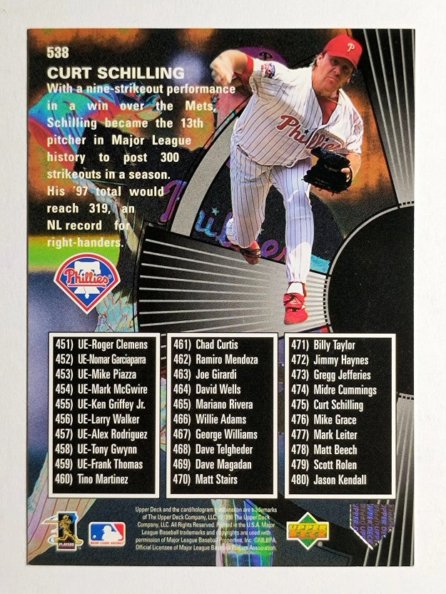 1998 Upper Deck #538 Curt Schilling SH