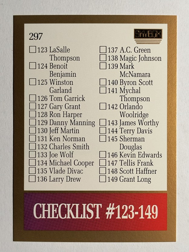 1990-91 SkyBox #297 Checklist 3 SP