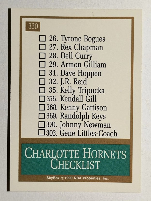 1990-91 SkyBox #330 Charlotte Hornets TC