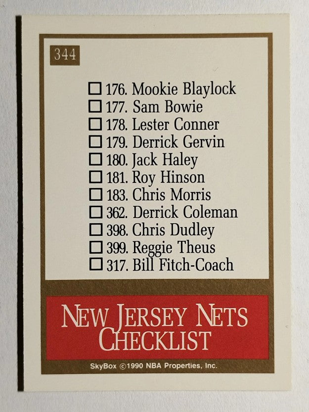 1990-91 SkyBox #344 New Jersey Nets TC