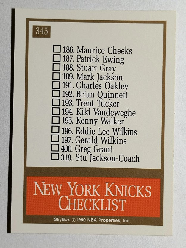 1990-91 SkyBox #345 New York Knicks TC