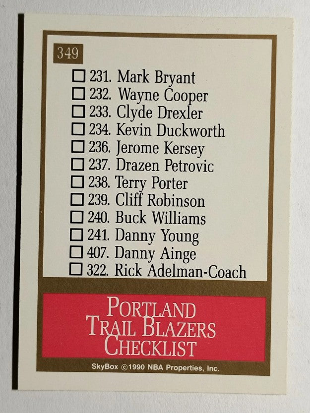 1990-91 SkyBox #349 Portland Trail Blazers TC