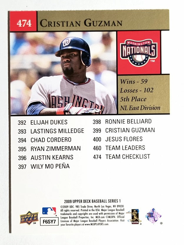 2009 Upper Deck #474 Cristian Guzman CL