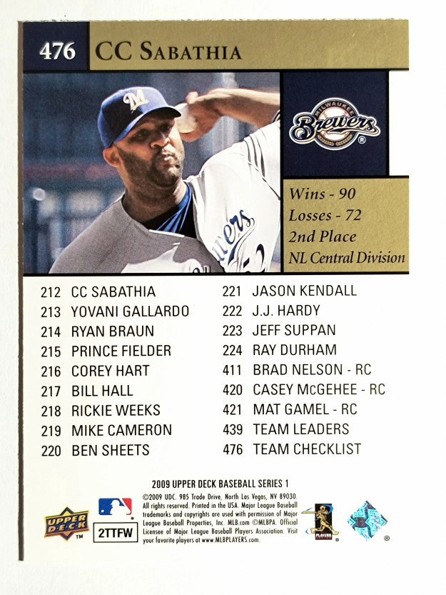 2009 Upper Deck #476 CC Sabathia CL
