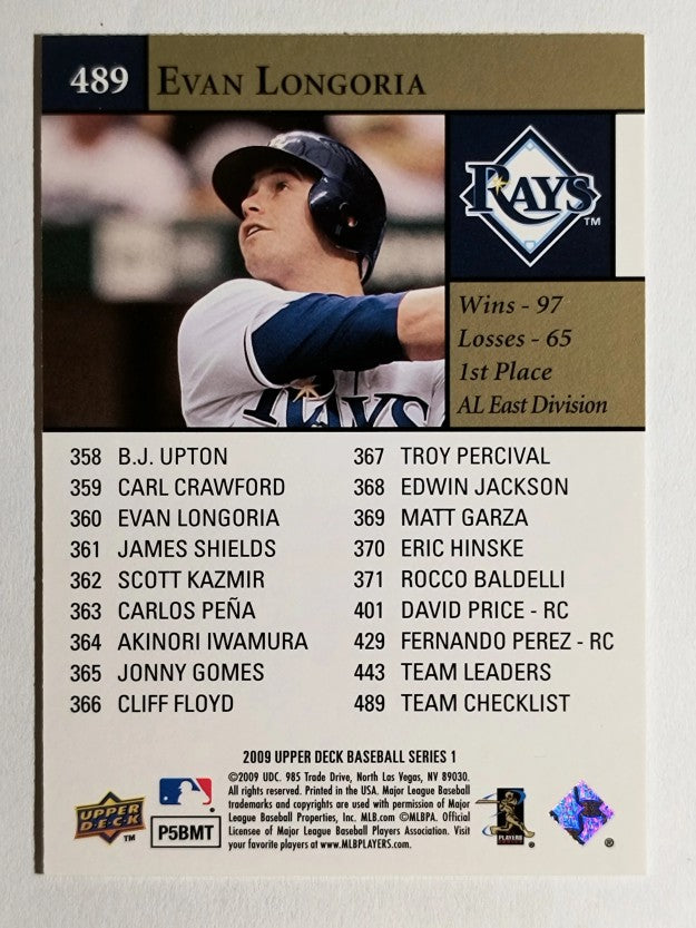2009 Upper Deck #489 Evan Longoria CL