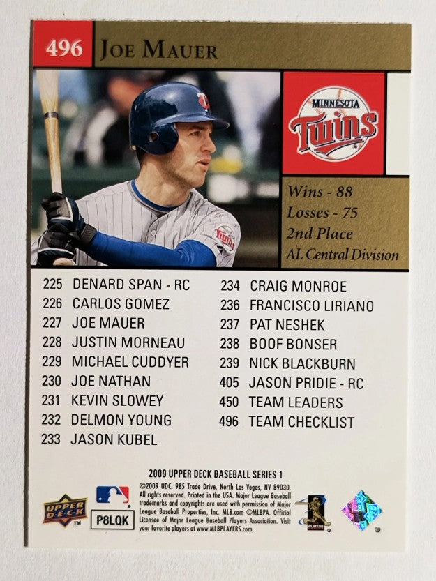 2009 Upper Deck #496 Joe Mauer CL