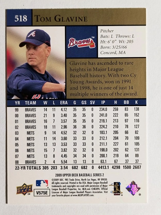 2009 Upper Deck #518 Tom Glavine