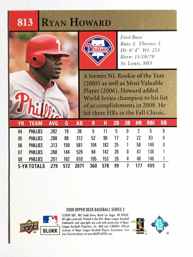 2009 Upper Deck #813 Ryan Howard