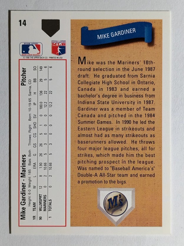 1991 Upper Deck #14 Mike Gardiner RC