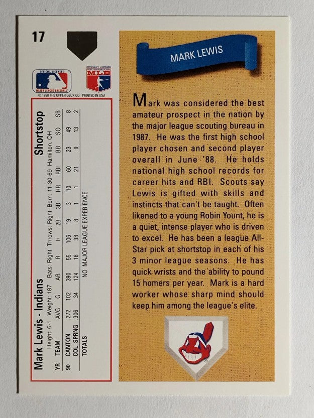 1991 Upper Deck #17 Mark Lewis