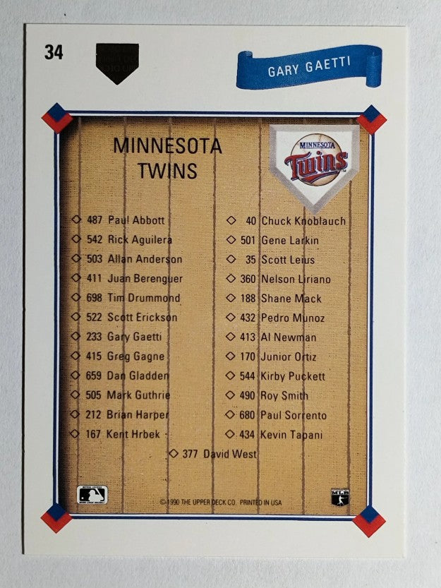 1991 Upper Deck #34 Gary Gaetti TC