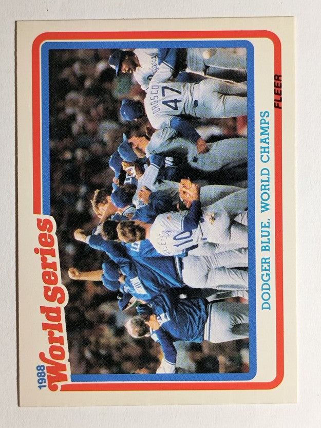 1989 Fleer World Series #12 Dodger Blue World Champs