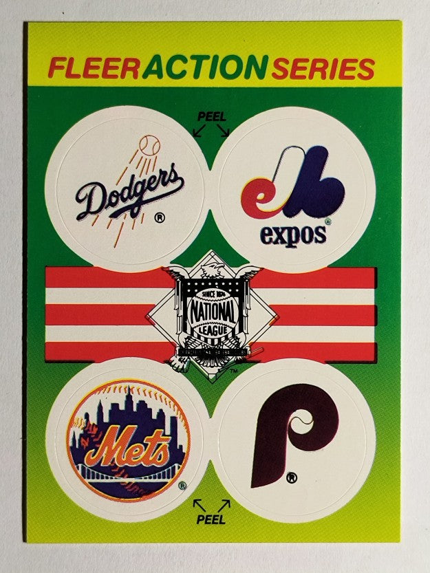 1990 Fleer Team Stickers #19 Los Angeles Dodgers/Expos/New York Mets/Phillies