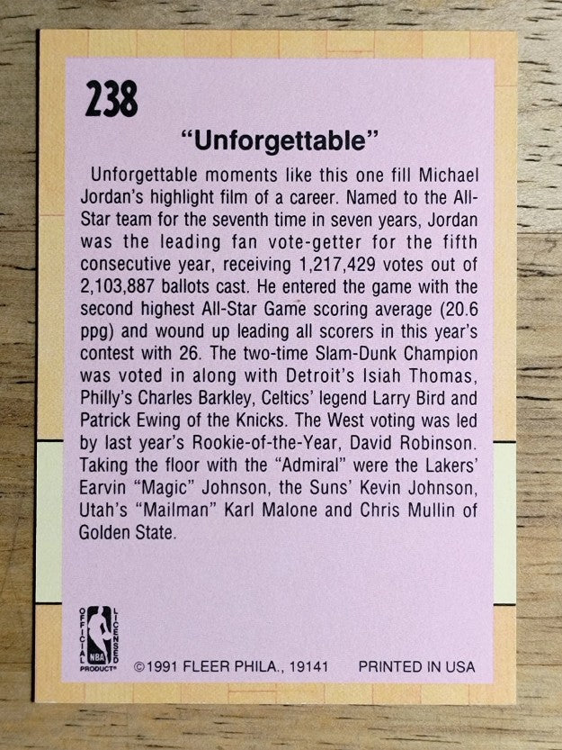 1991-92 Fleer #238 Michael Jordan ASG