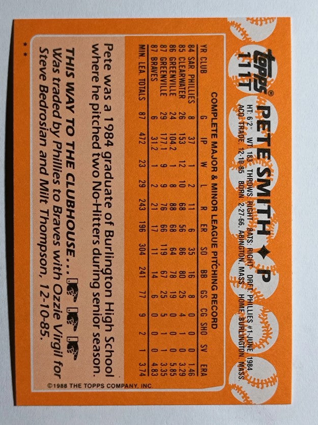 1988 Topps Traded #111T Pete Smith XRC