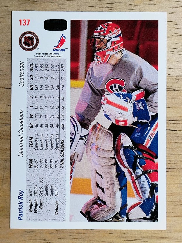 1991-92 Upper Deck #137 Patrick Roy