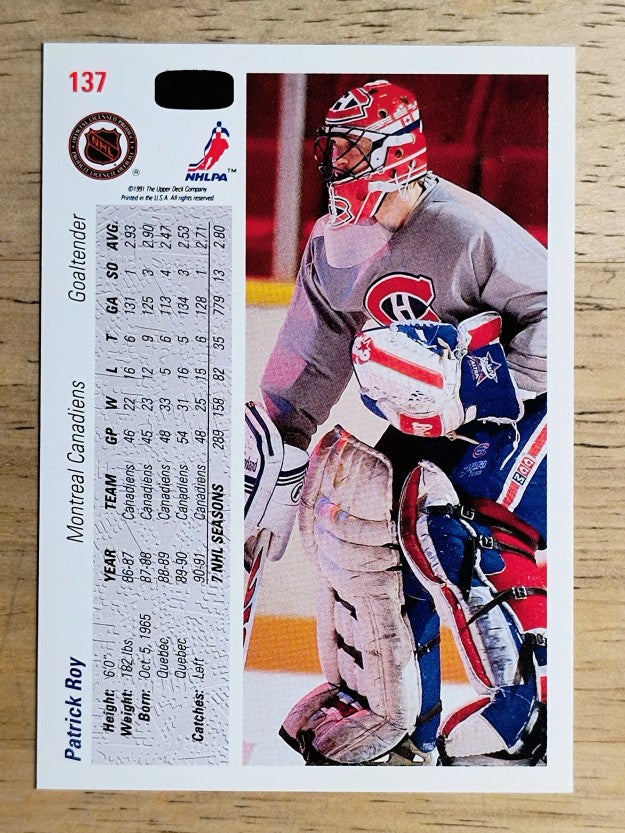 1991-92 Upper Deck #137 Patrick Roy
