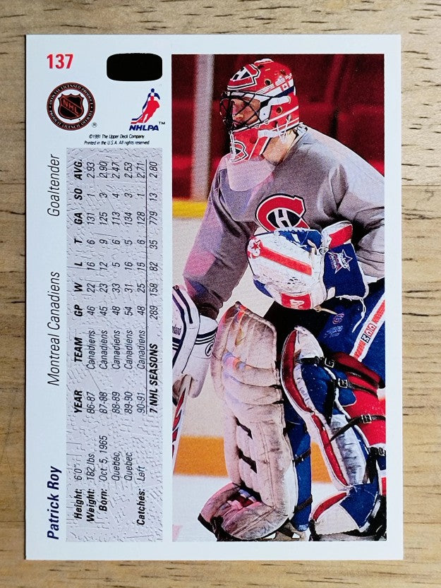 1991-92 Upper Deck #137 Patrick Roy