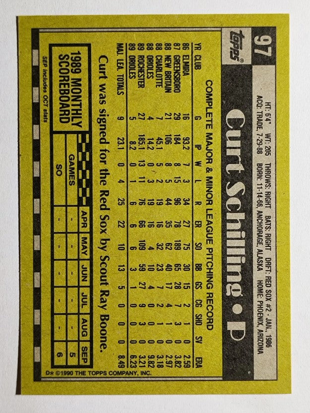 1990 Topps #97 Curt Schilling