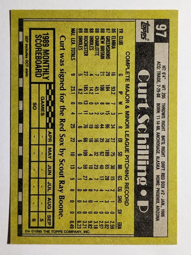 1990 Topps #97 Curt Schilling