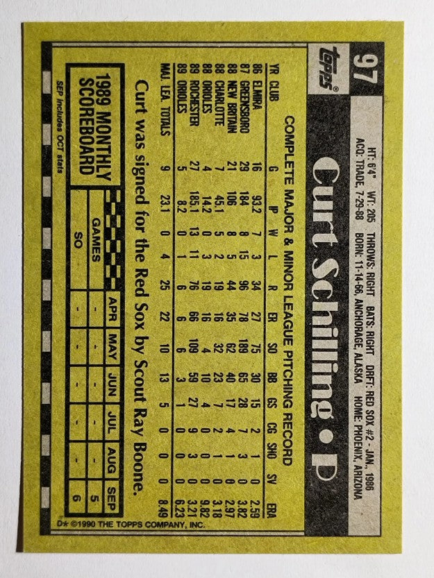 1990 Topps #97 Curt Schilling