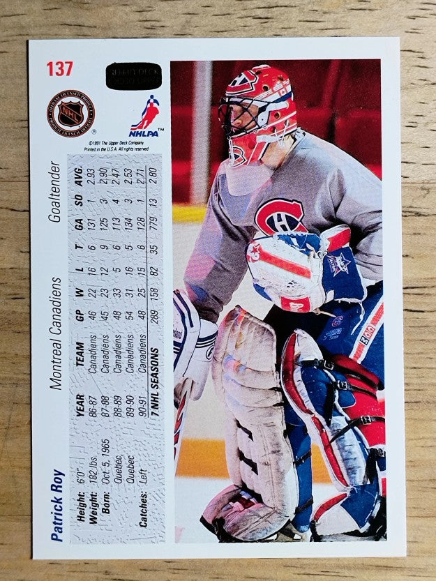 1991-92 Upper Deck #137 Patrick Roy
