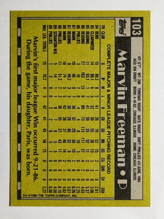 1990 Topps #103 Marvin Freeman