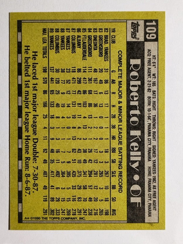 1990 Topps #109 Roberto Kelly