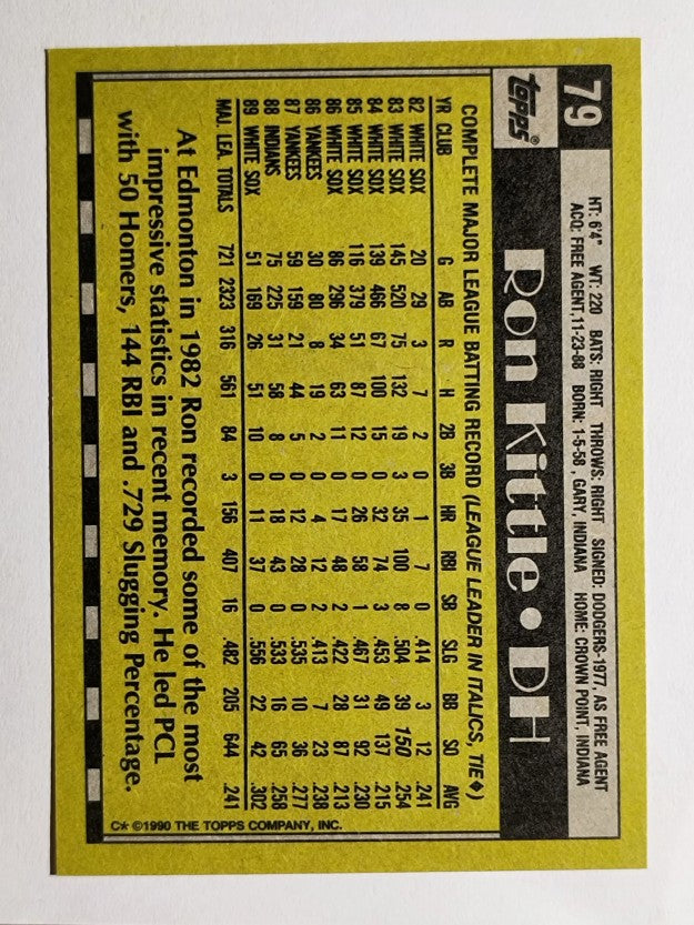 1990 Topps #79 Ron Kittle
