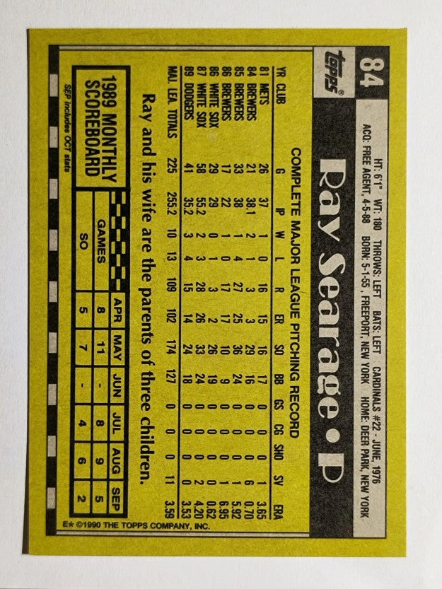 1990 Topps #84 Ray Searage