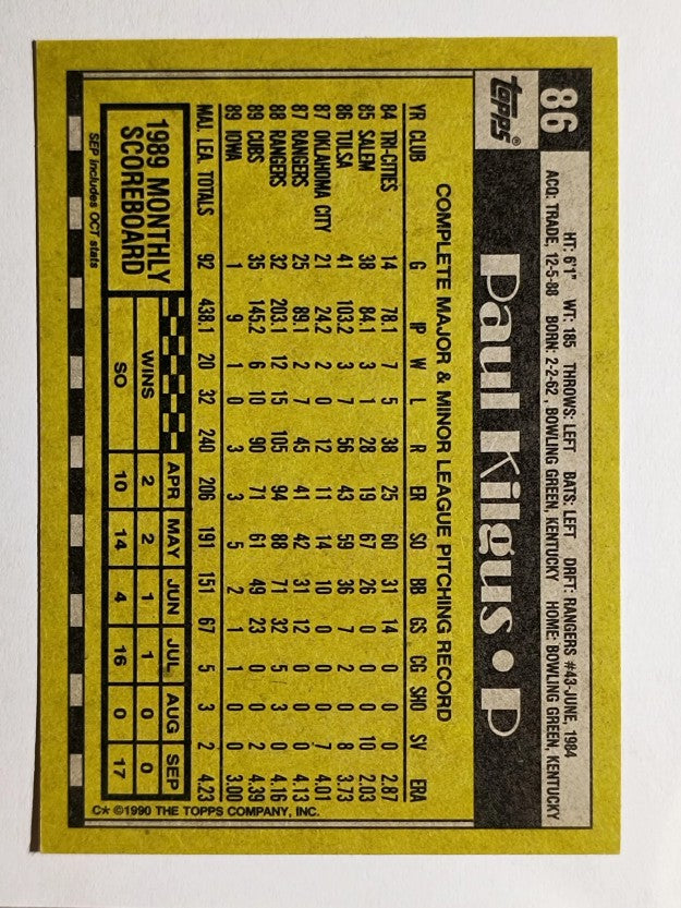 1990 Topps #86 Paul Kilgus