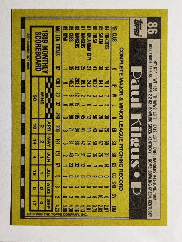 1990 Topps #86 Paul Kilgus