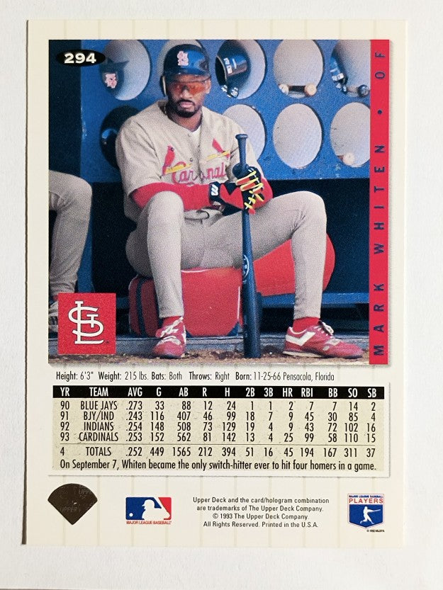 1994 Collector's Choice #294 Mark Whiten