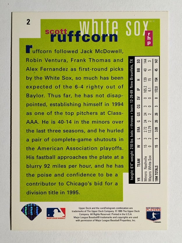 1995 Collector's Choice #2 Scott Ruffcorn