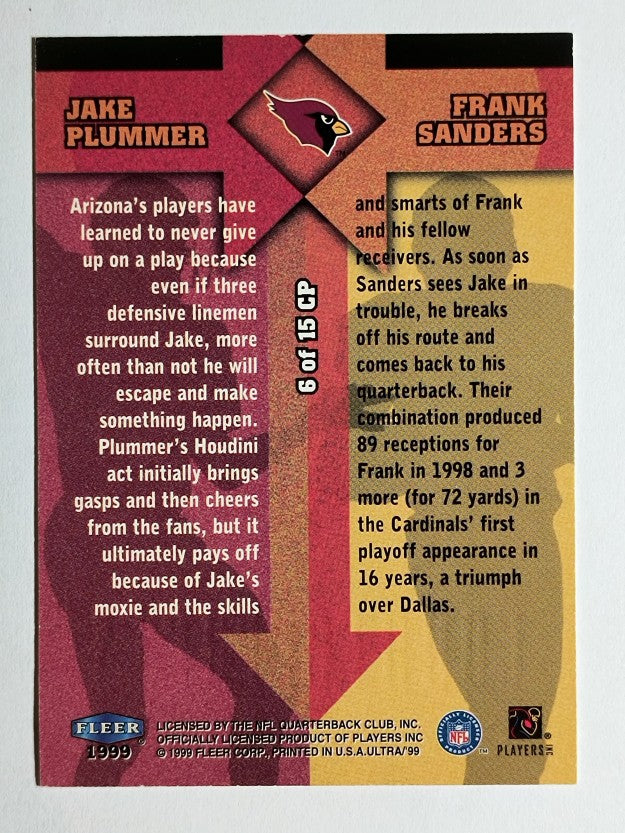 1999 Ultra Counterparts #6 Jake Plummer/Frank Sanders (NM)