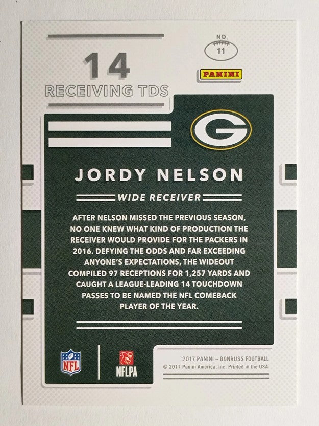 2017 Donruss Production Line Touchdowns #11 Jordy Nelson