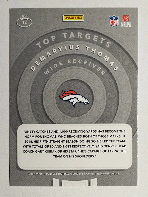 2017 Donruss Top Targets #12 Demaryius Thomas