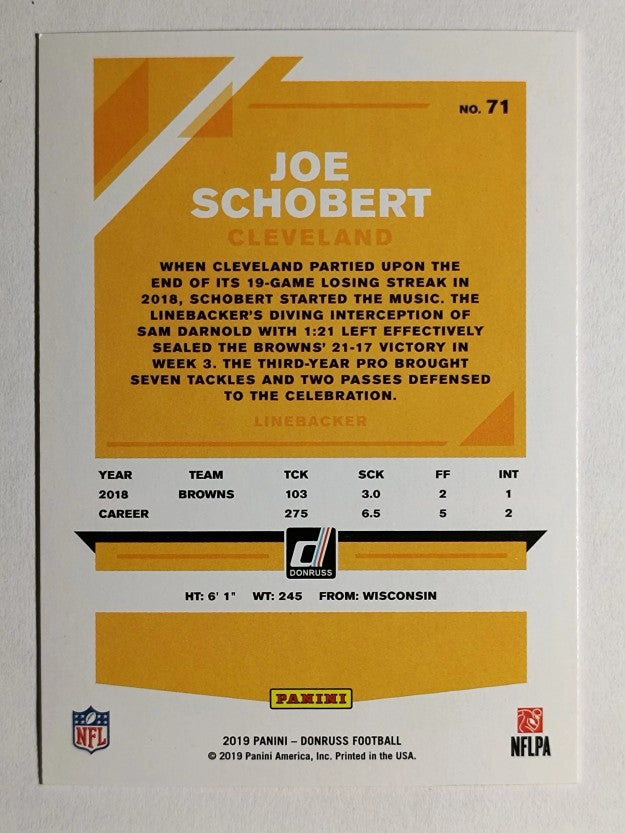 2019 Donruss Press Proof Red #71 Joe Schobert
