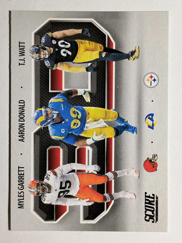 2021 Score 3D #9 Aaron Donald/Myles Garrett/T.J. Watt