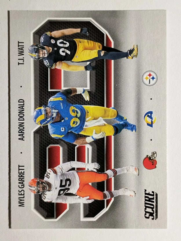 2021 Score 3D #9 Aaron Donald/Myles Garrett/T.J. Watt