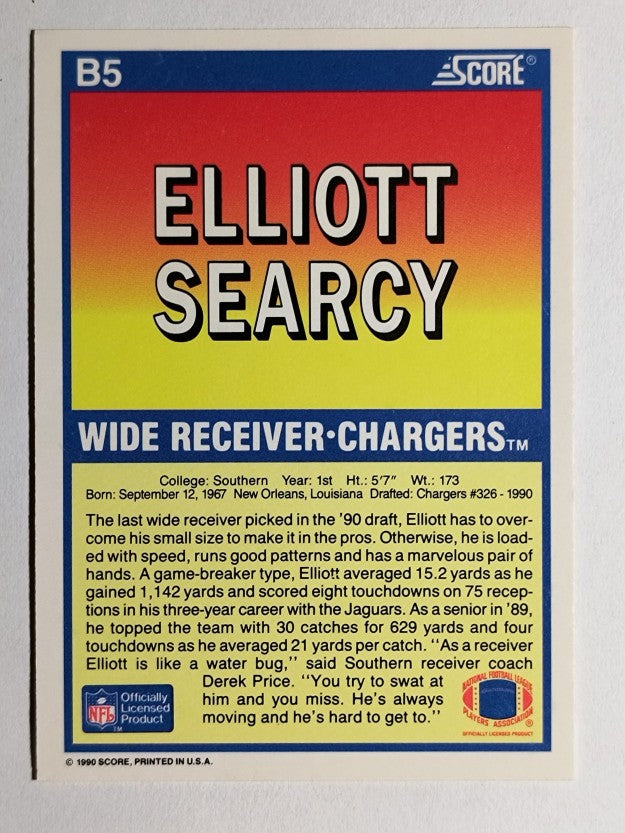 1990 Score #B5 Elliott Searcy FF