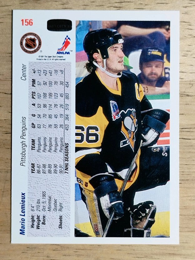 1991-92 Upper Deck #156 Mario Lemieux