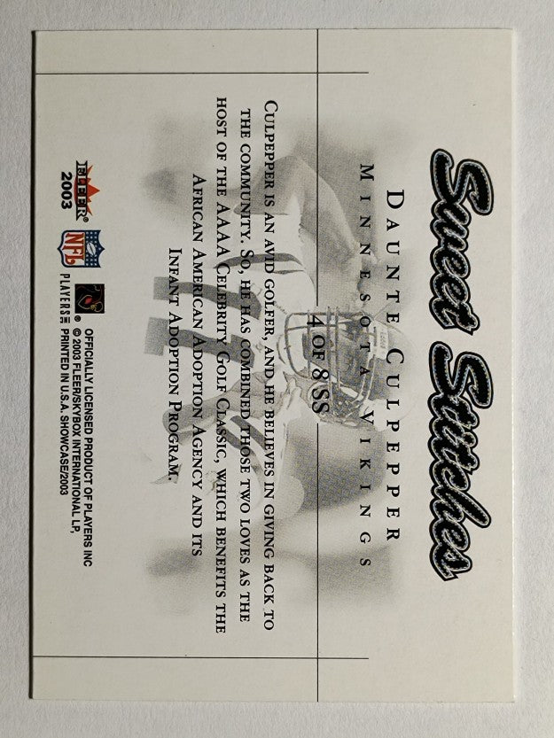 2003 Fleer Showcase Sweet Stitches #4 Daunte Culpepper (NM)