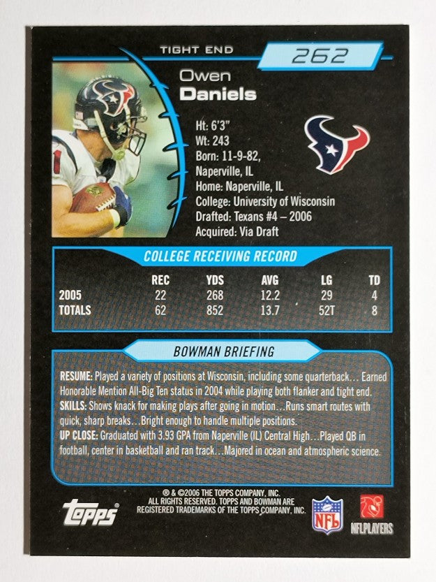 2006 Bowman Gold #262 Owen Daniels