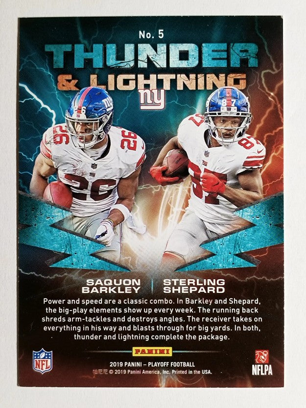 2019 Playoff Thunder and Lightning #5 Sterling Shepard/Saquon Barkley