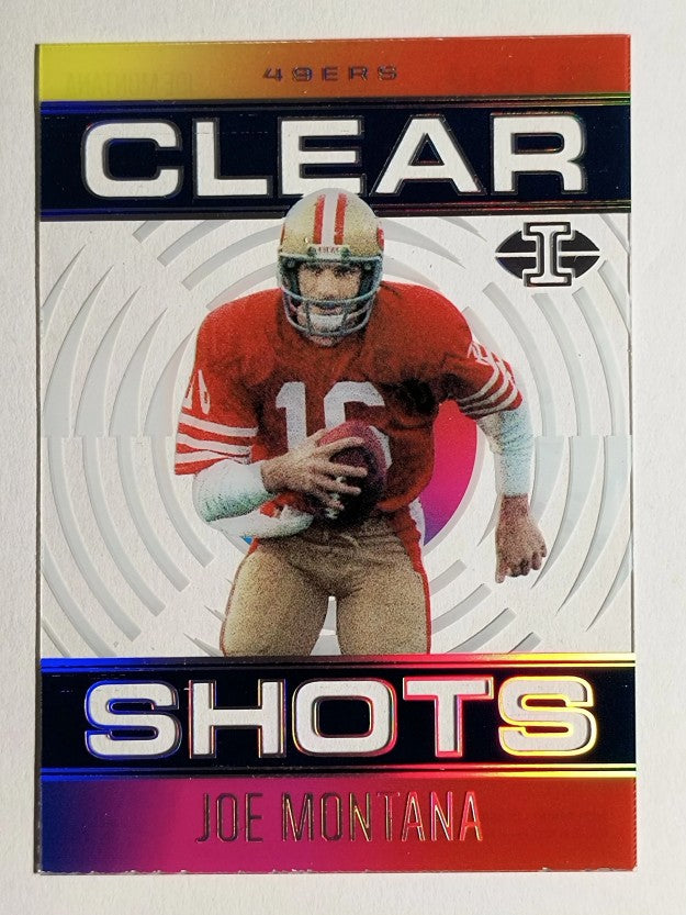 2021 Panini Illusions Clear Shots Sapphire #12 Joe Montana