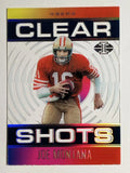 2021 Panini Illusions Clear Shots Sapphire #12 Joe Montana