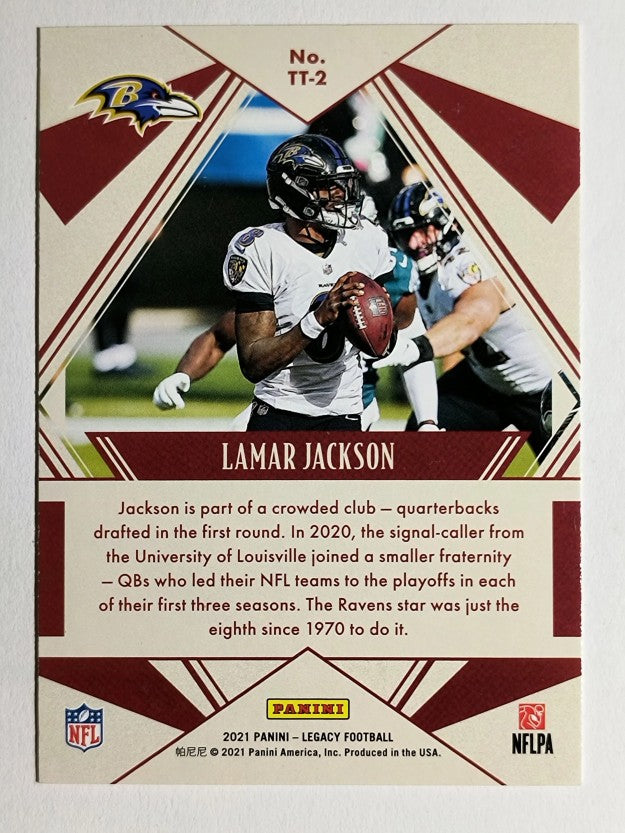 2021 Panini Legacy Timeless Talents #2 Lamar Jackson (EXMT)