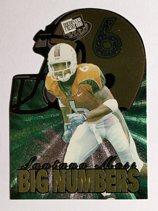 2001 Press Pass Big Numbers Die Cuts #BN5 Santana Moss